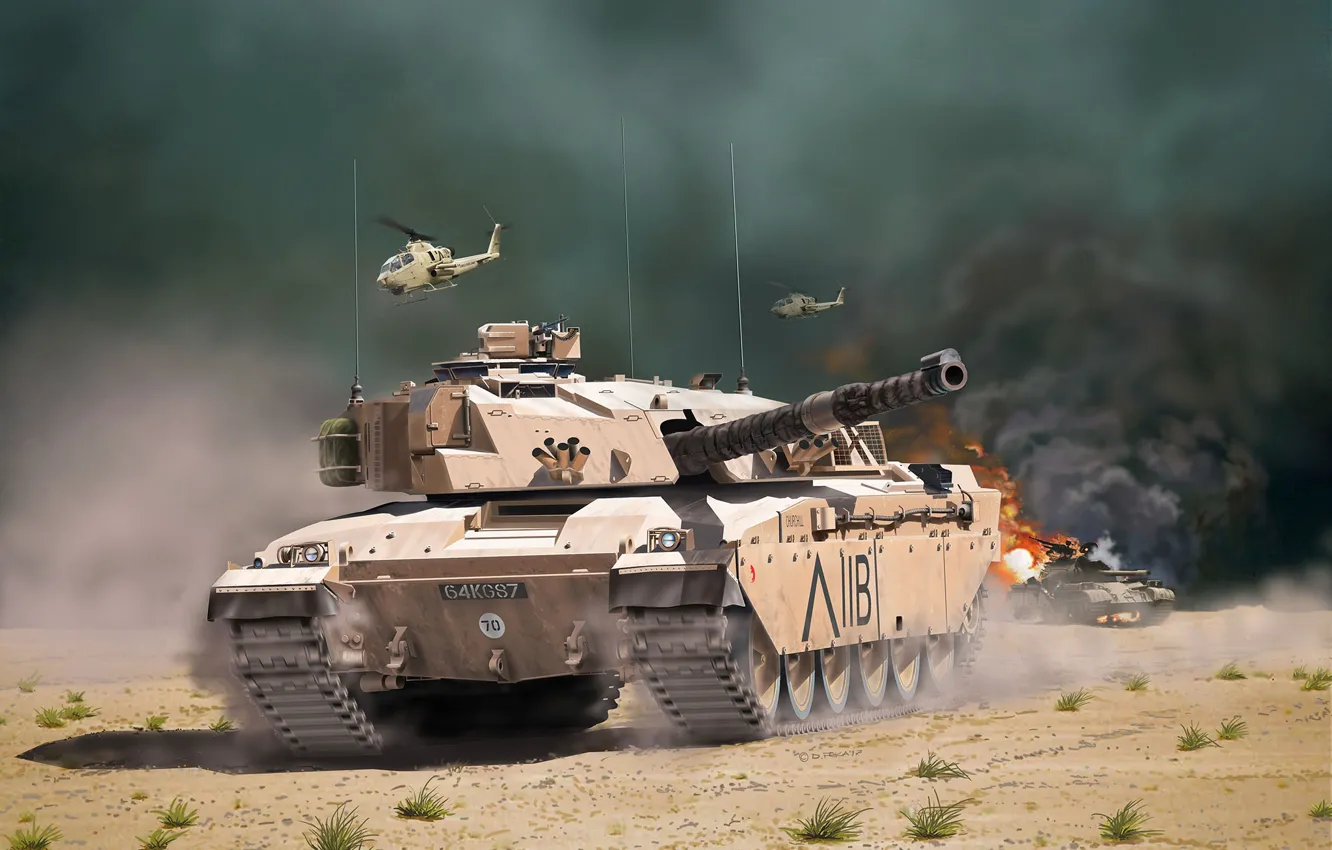 Photo wallpaper art, tank, British, Challenger I
