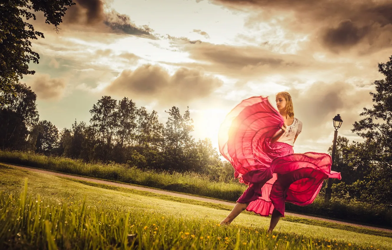 Photo wallpaper summer, girl, pose