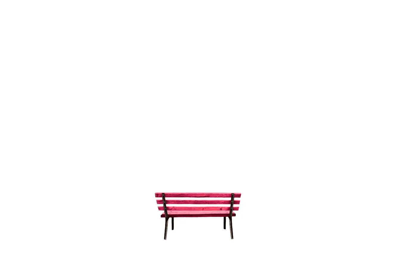 Photo wallpaper white, wood, bench, steel