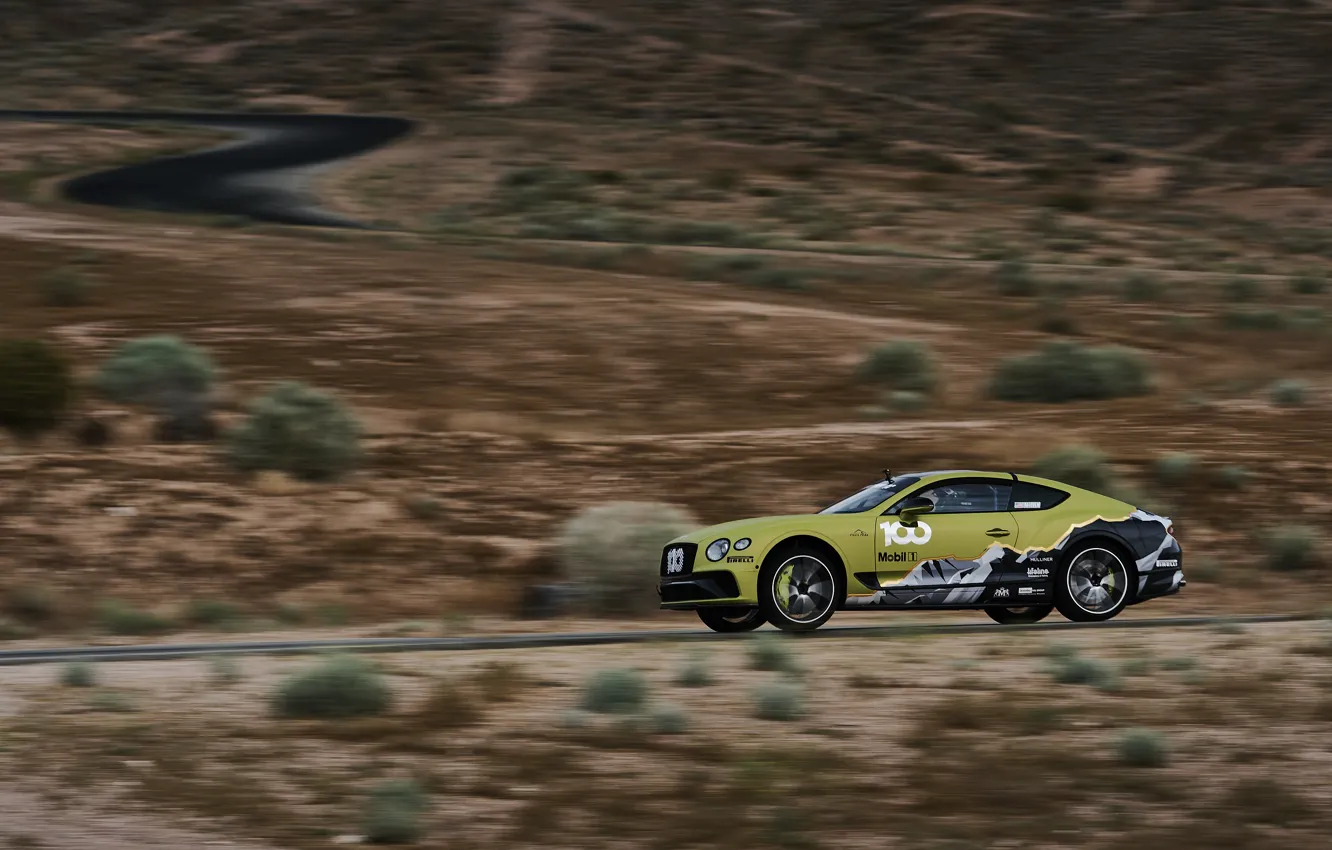 Photo wallpaper coupe, Bentley, Continental GT, in motion, Pikes Peak, 2019, 626 HP