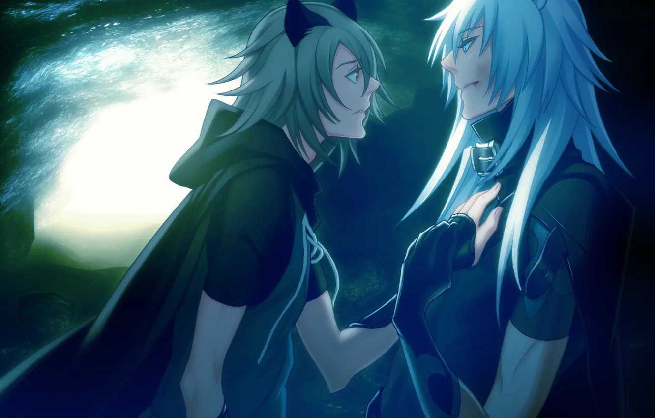 Photo wallpaper emotions, two guys, visual novel, rai, lamento, konoe, ears zhivotonogo, by kazuaki
