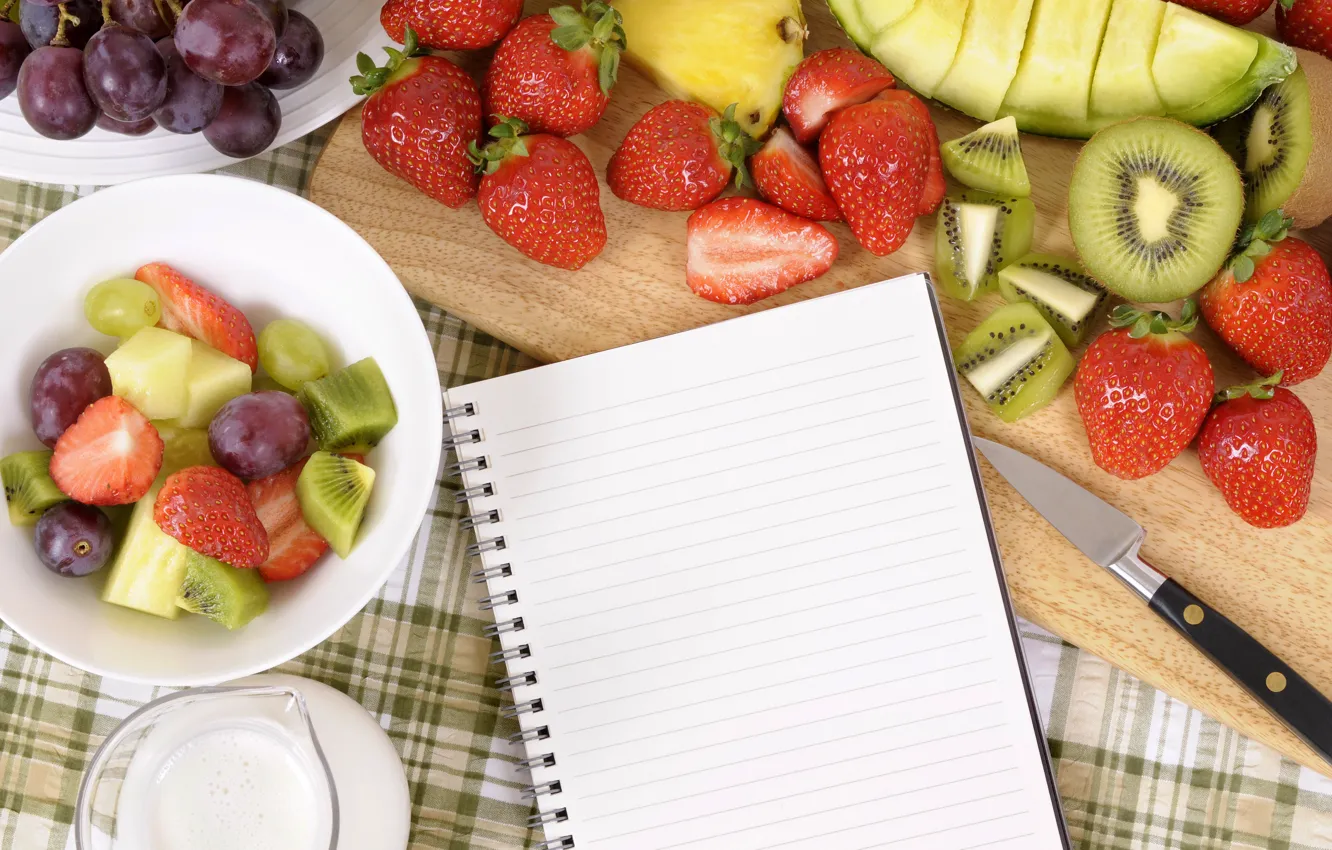 Photo wallpaper berries, Notepad, fruit