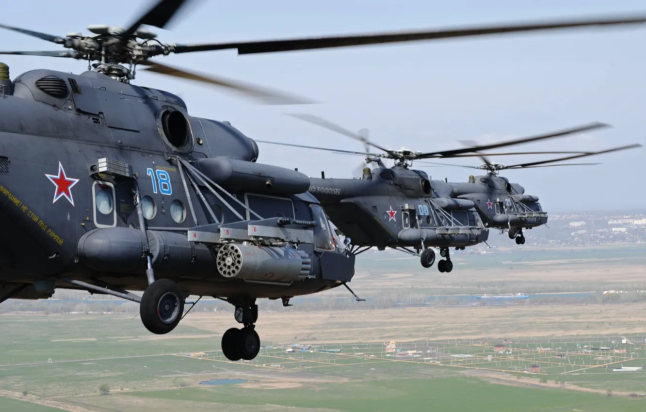 Photo wallpaper helicopter, multipurpose, Mi-8, Thigh