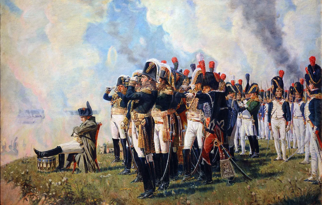Photo wallpaper Picture, Men, The French, Officers, Napoleon Bonaparte, Russian painter, Vasily Vereshchagin, Vasily Vereshchagin