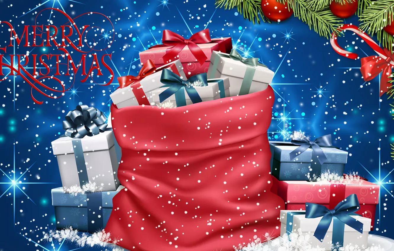 Photo wallpaper Graphics, Congratulations, Gifts, Bomki, Worek