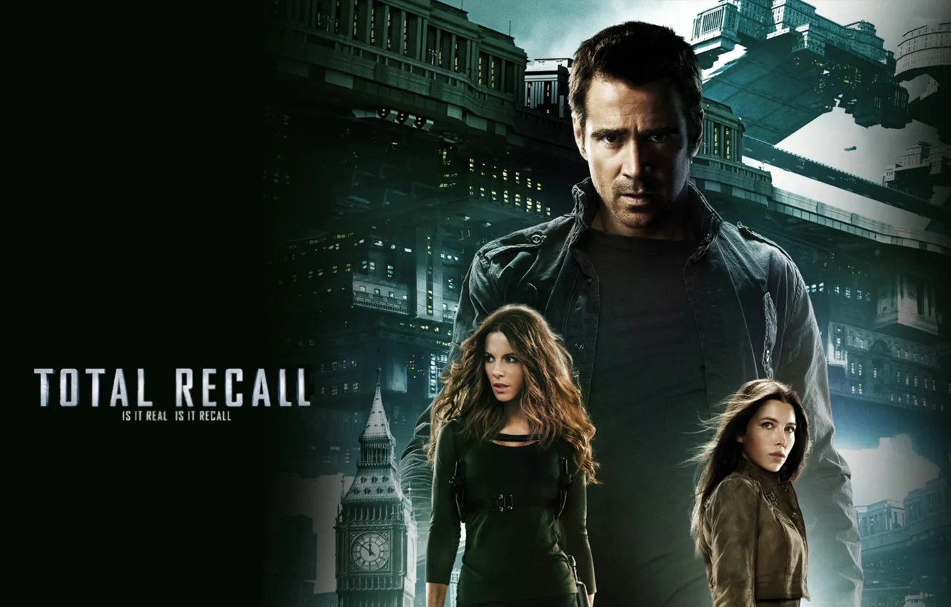Photo wallpaper Kate Beckinsale, Colin Farrell, Total Recall, Jessica Biel, Remember all