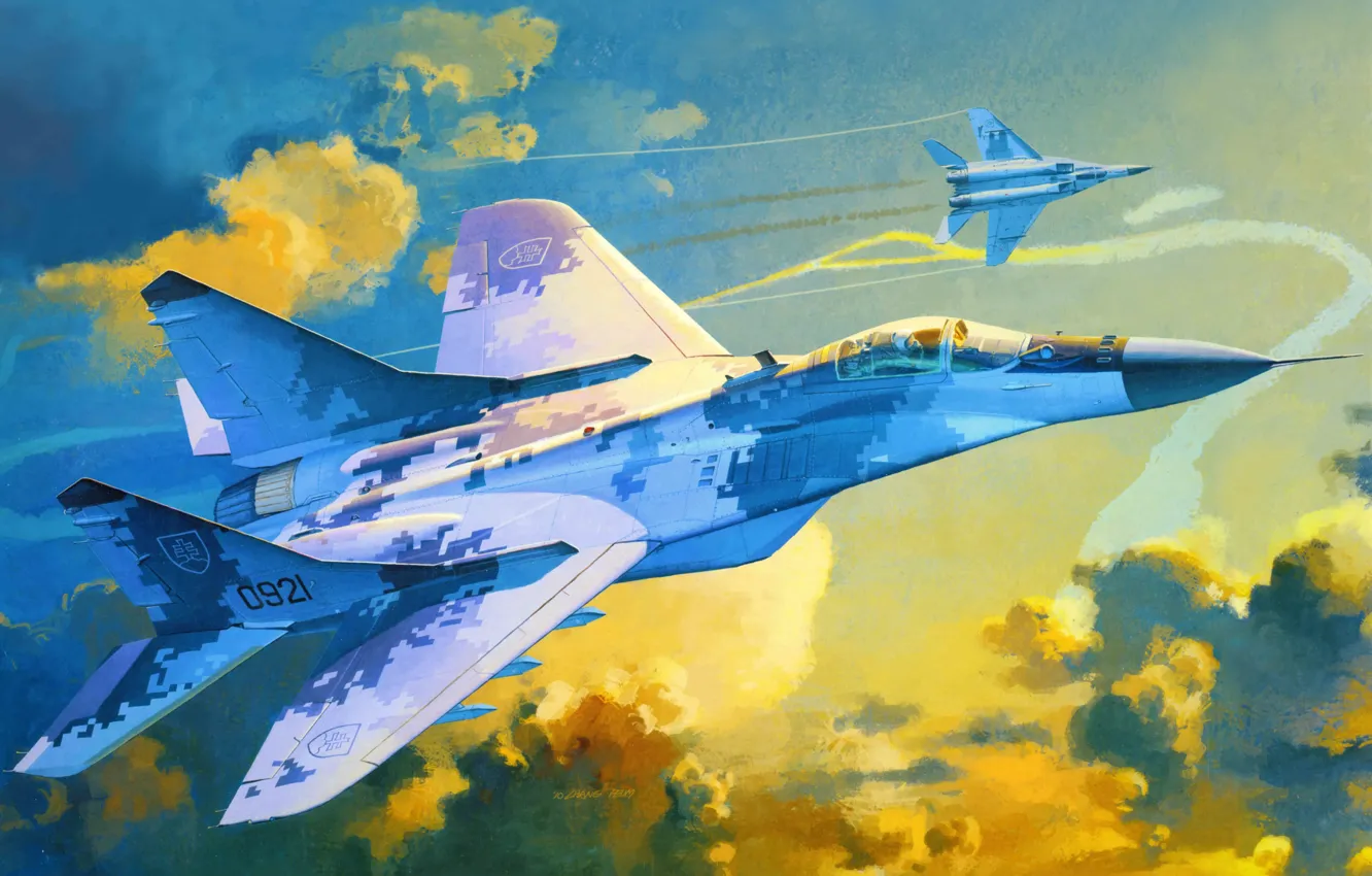 Photo wallpaper the plane, fighter, art, support, point, OKB, Russian, multipurpose