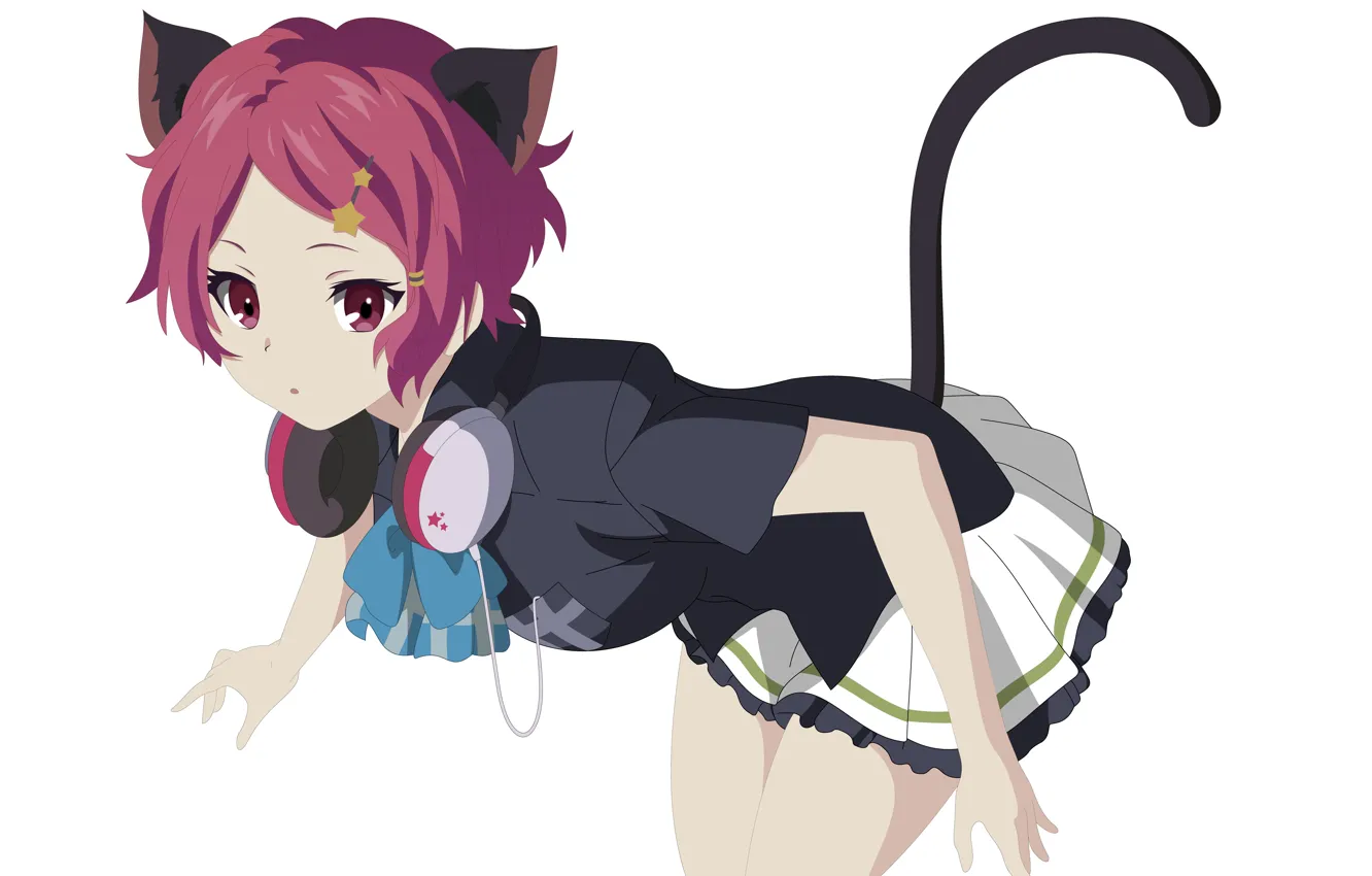 Photo wallpaper art, girl, white background