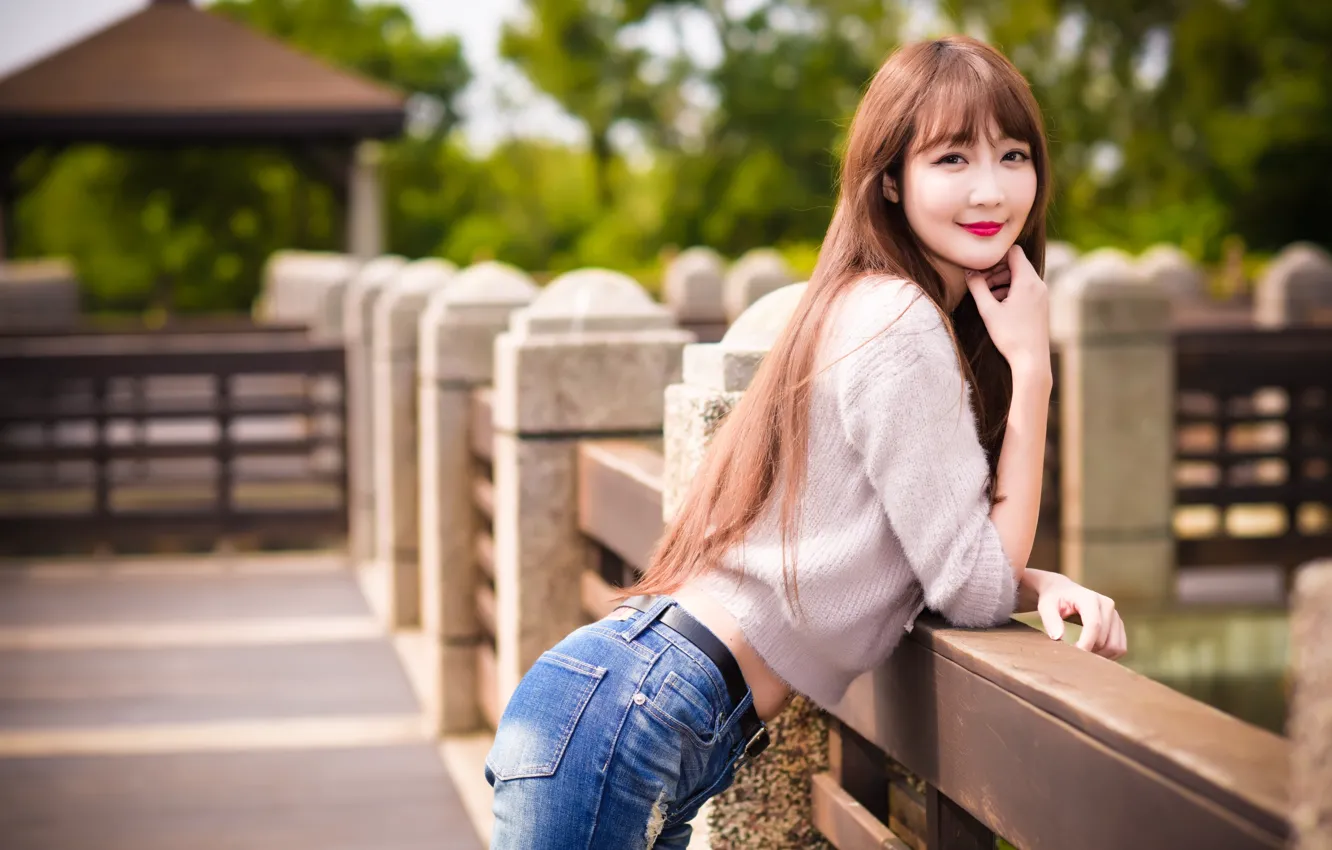 Photo wallpaper look, girl, hair, Asian, cutie