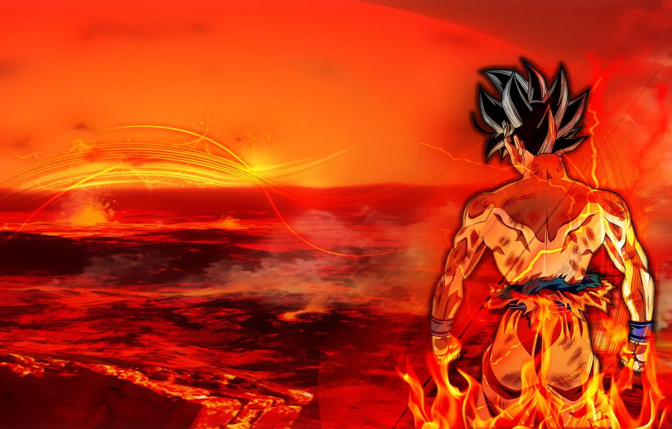 Photo wallpaper sunset, anime, guy, Dragon Ball, Dragonball