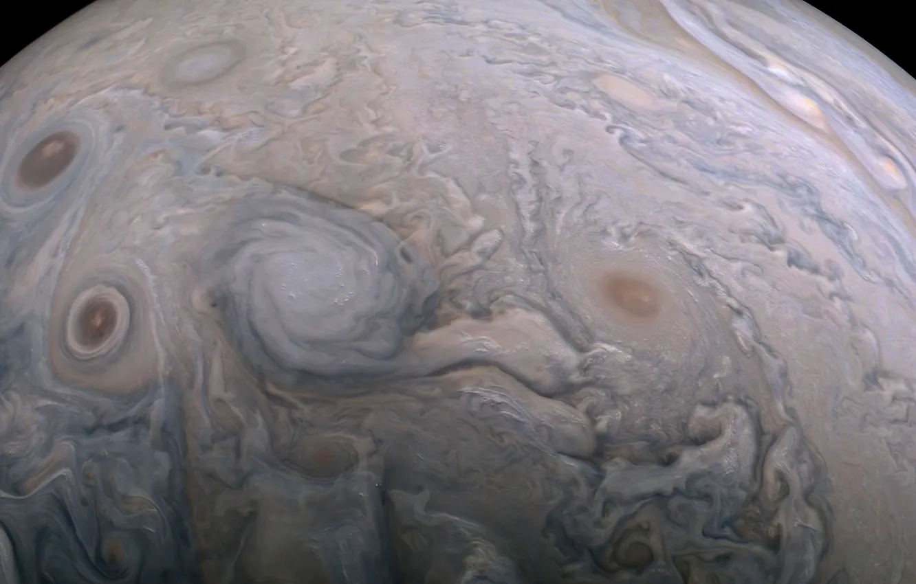 Photo wallpaper space, Jupiter, Solar system, the surface of the planet, Juno, Jupiter, Juno, Kevin M. Gill