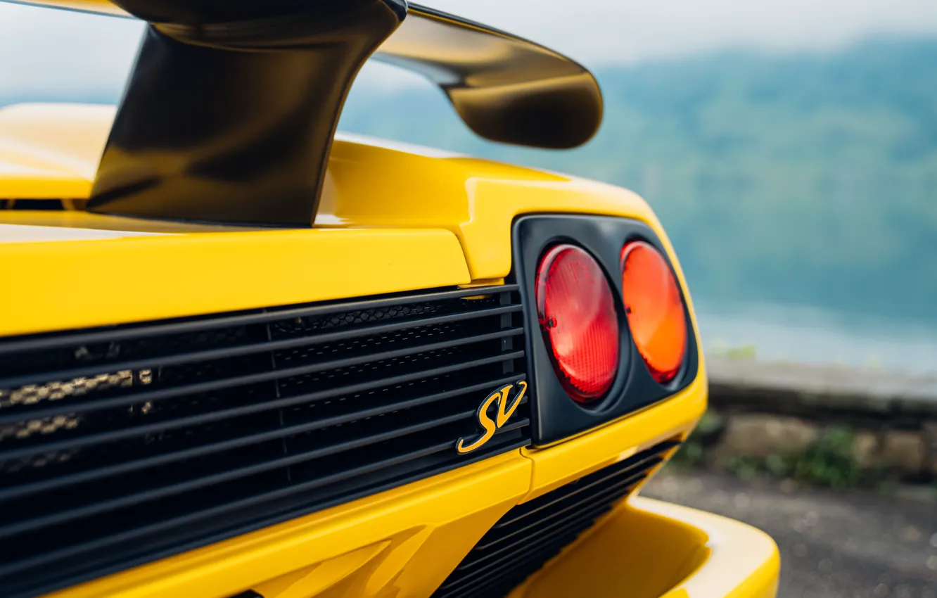 Photo wallpaper Lamborghini, close-up, rear, Diablo, 1998, badge, Lamborghini Diablo SV Roadster