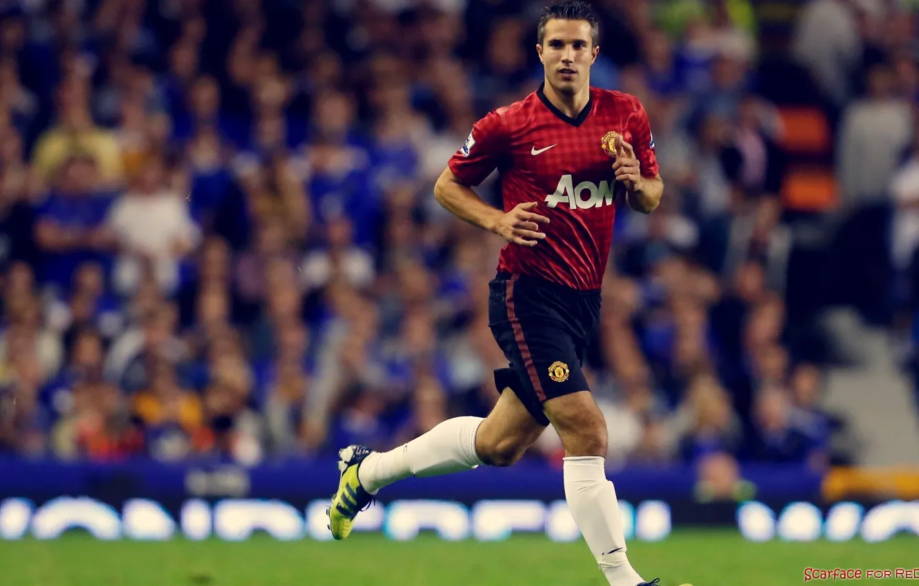 Photo wallpaper Manchester United, Robin van Persie, MU - Everton