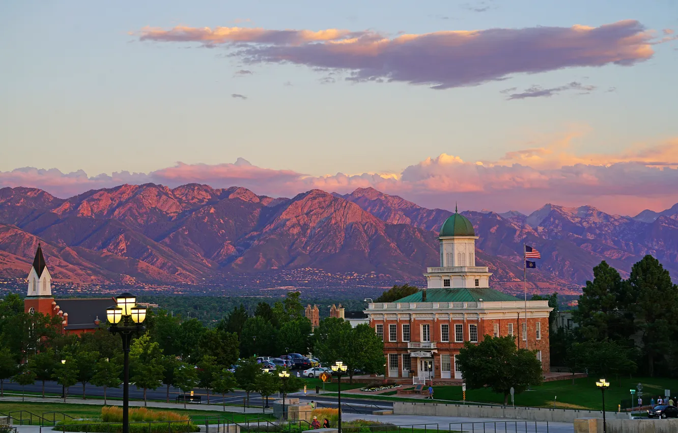 Photo wallpaper mountains, USA, Salt Lake City