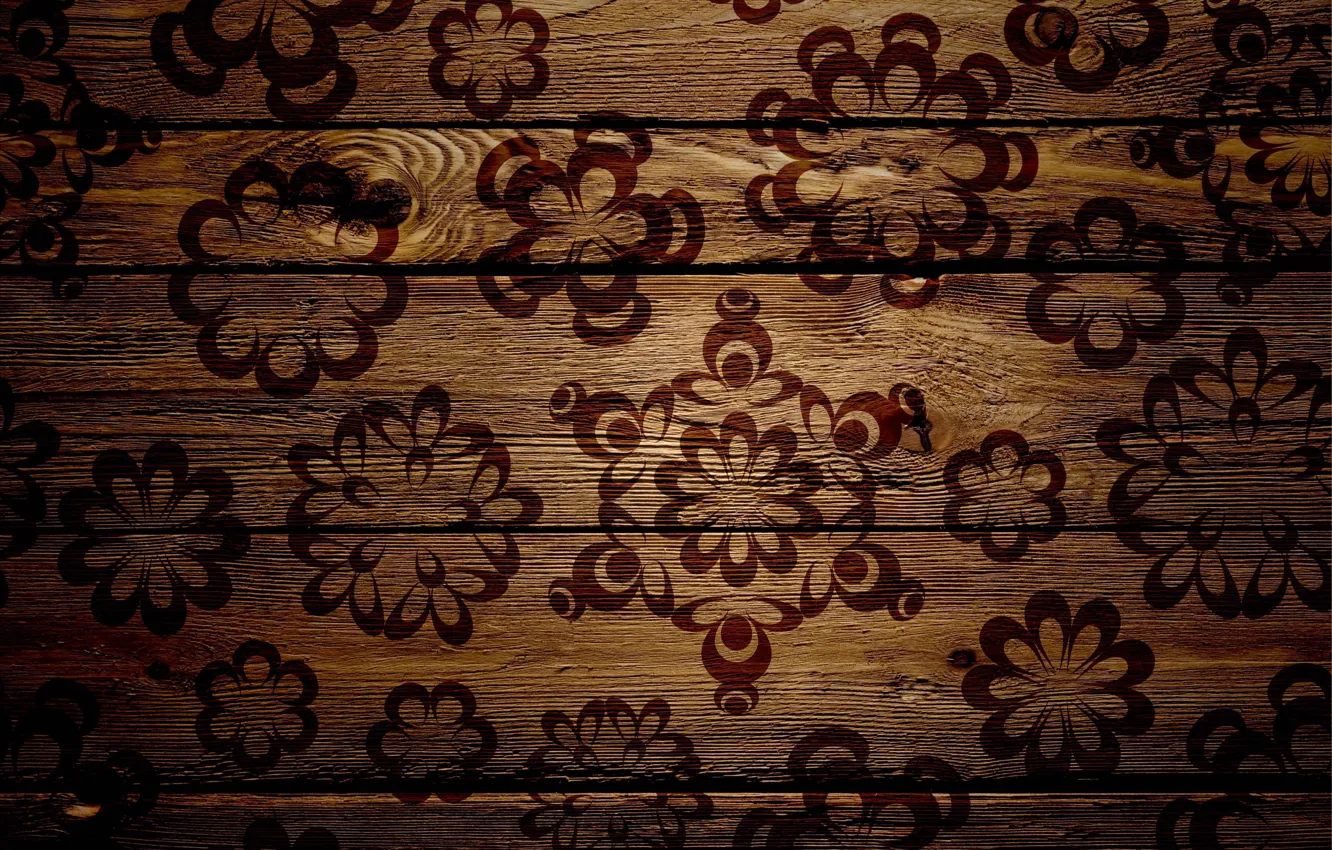 Photo wallpaper trees, flowers, background, pattern, figure, texture, petals, brown