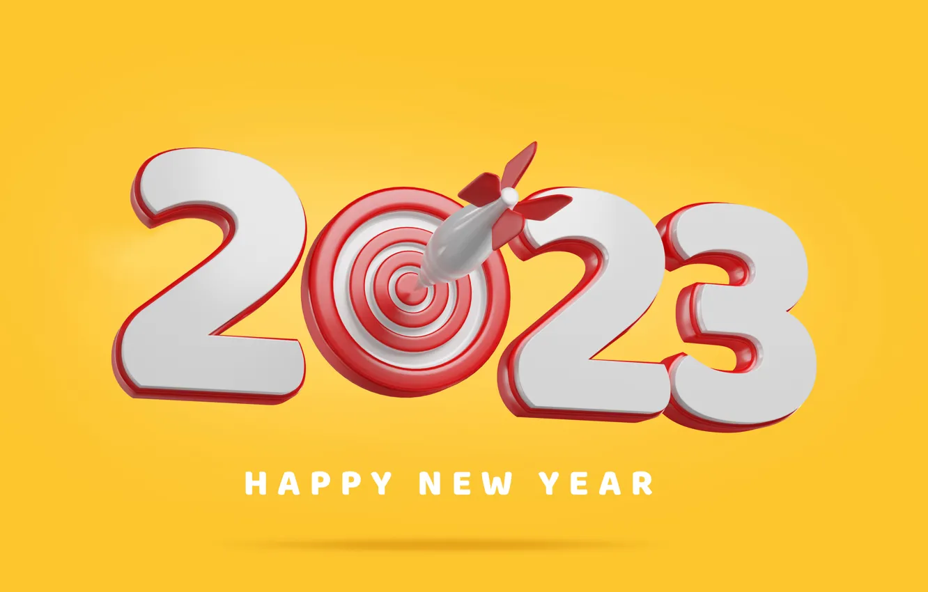 Photo wallpaper circles, rendering, the inscription, new year, goal, rocket, figures, white