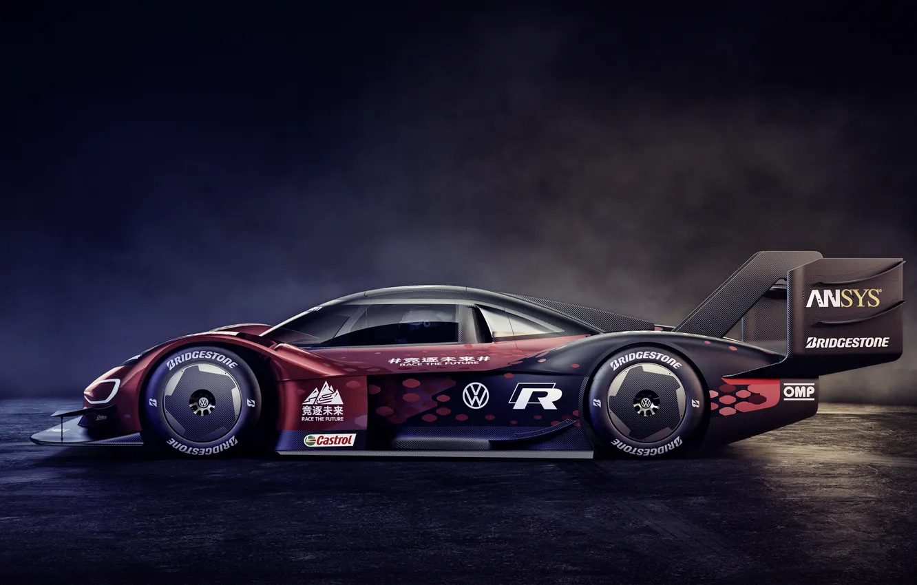 Photo wallpaper background, Volkswagen, prototype, dark, prototype, in profile, 2019, I.D. R