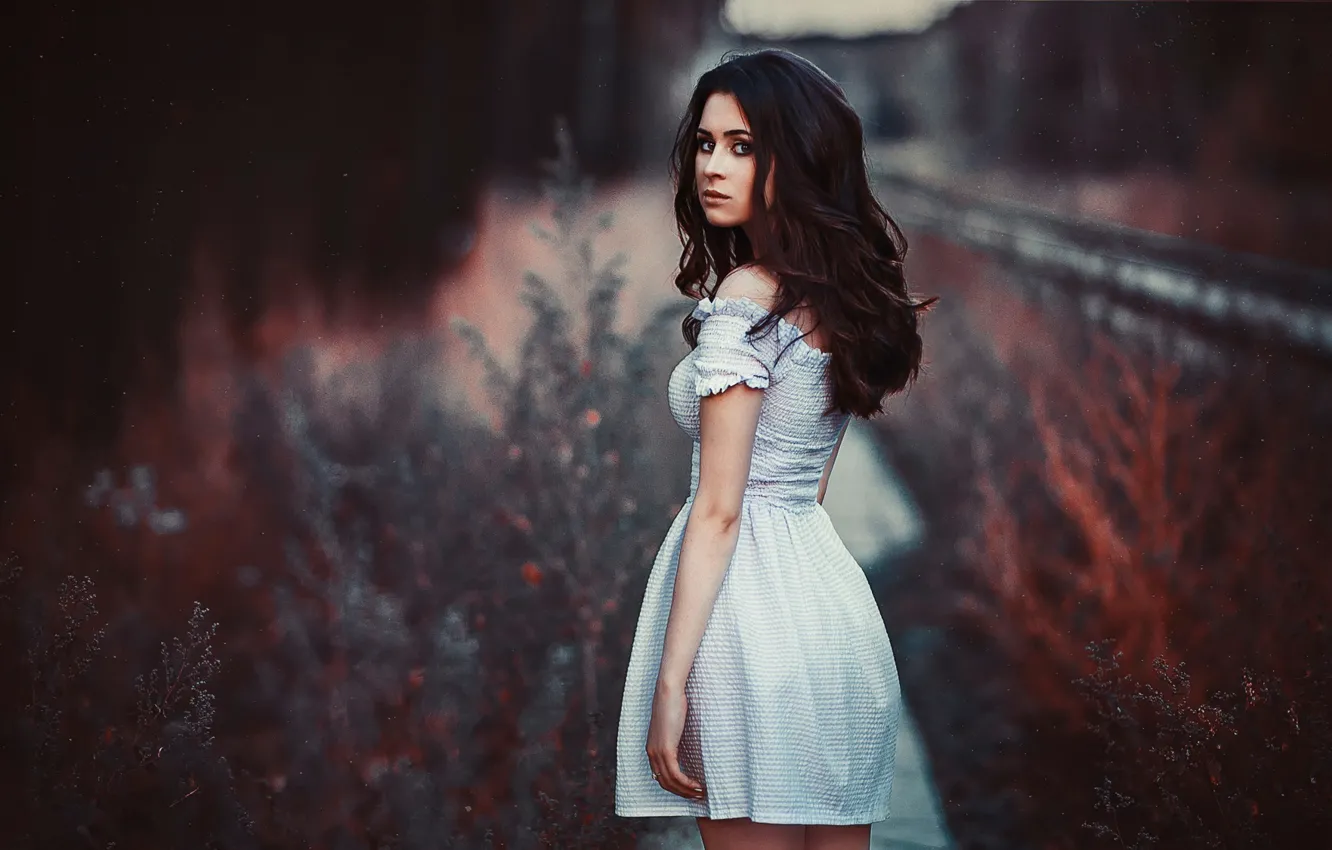 Photo wallpaper look, nature, portrait, dress, Julia Pushman