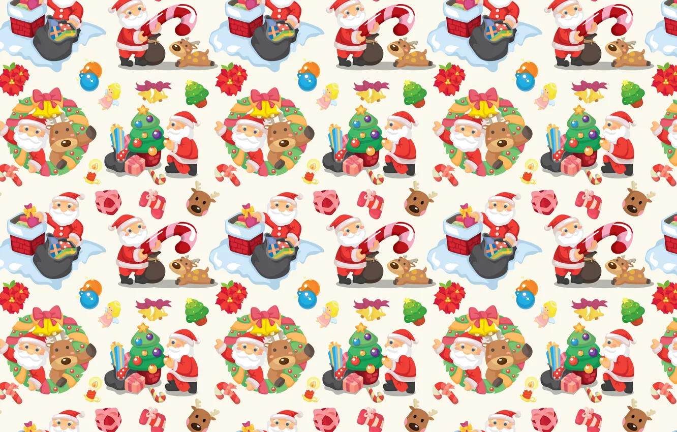 Photo wallpaper holiday, gift, new year, texture, art, candy, Santa Claus, herringbone