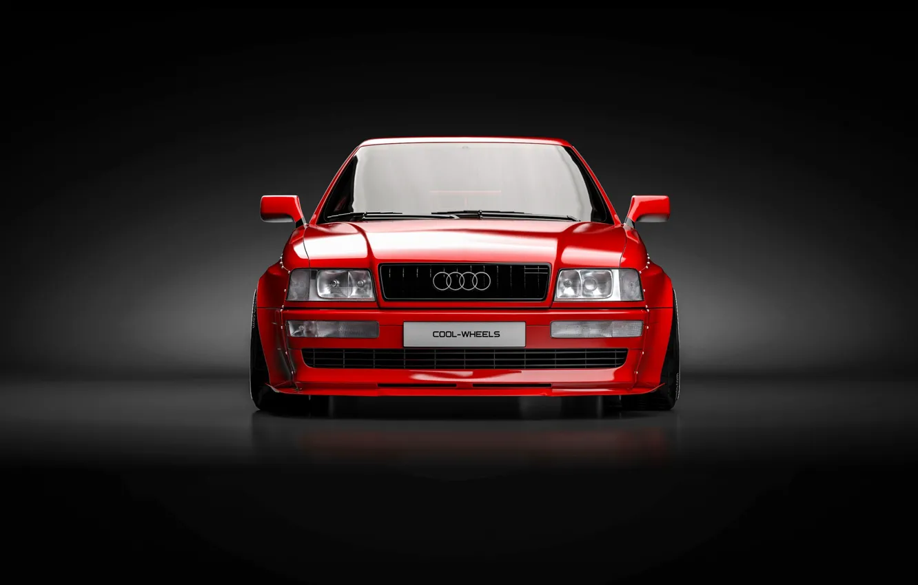 Photo wallpaper Audi, Red, Auto, Machine, Rendering, The front, Transport & Vehicles, November Tlibekov