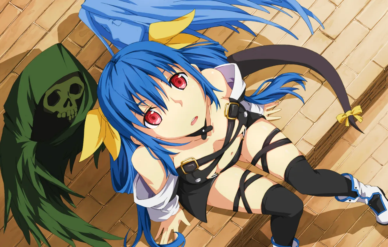 Photo wallpaper look, girl, perfume, game, sitting, art, guilty gear, dizzy