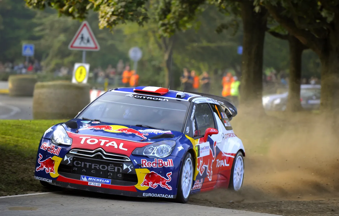 Photo wallpaper dust, Citroen, DS3, the front, Rally, Rally, S. Loeb, Total