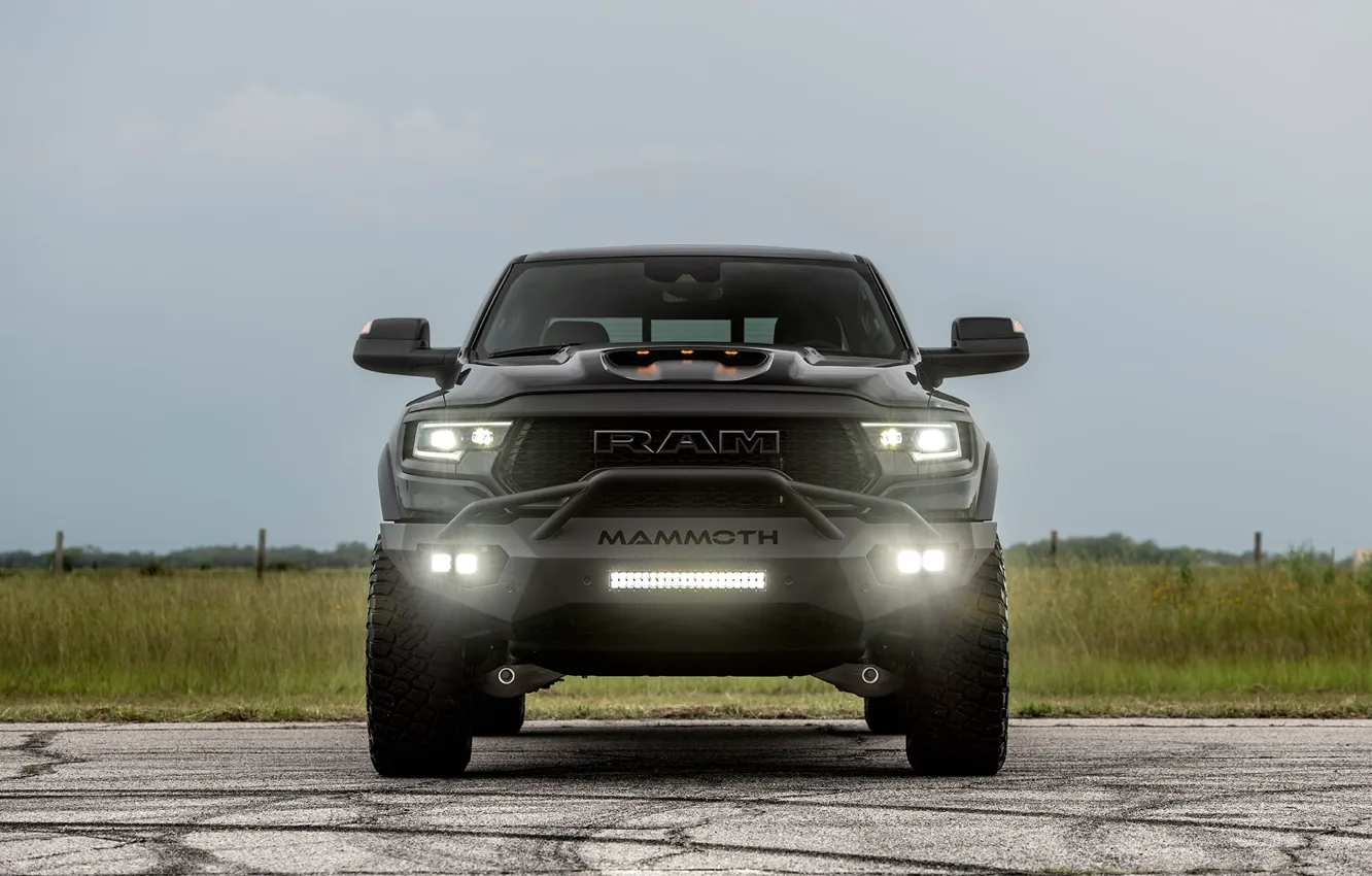 Photo wallpaper Dodge, Jeep, Pickup, the front, Hennessey, Ram, Mammoth, 2021