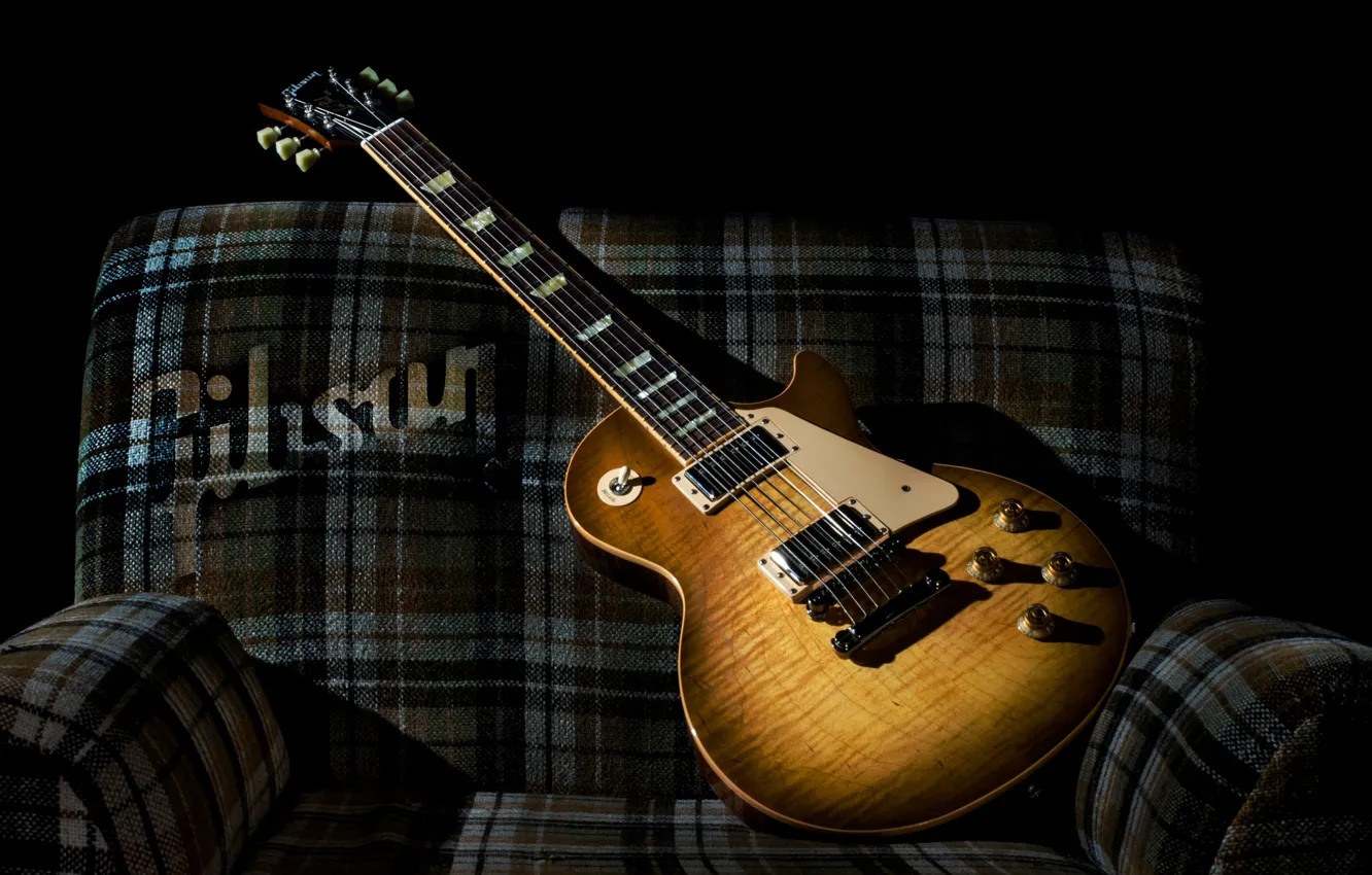 Photo wallpaper background, sofa, guitar