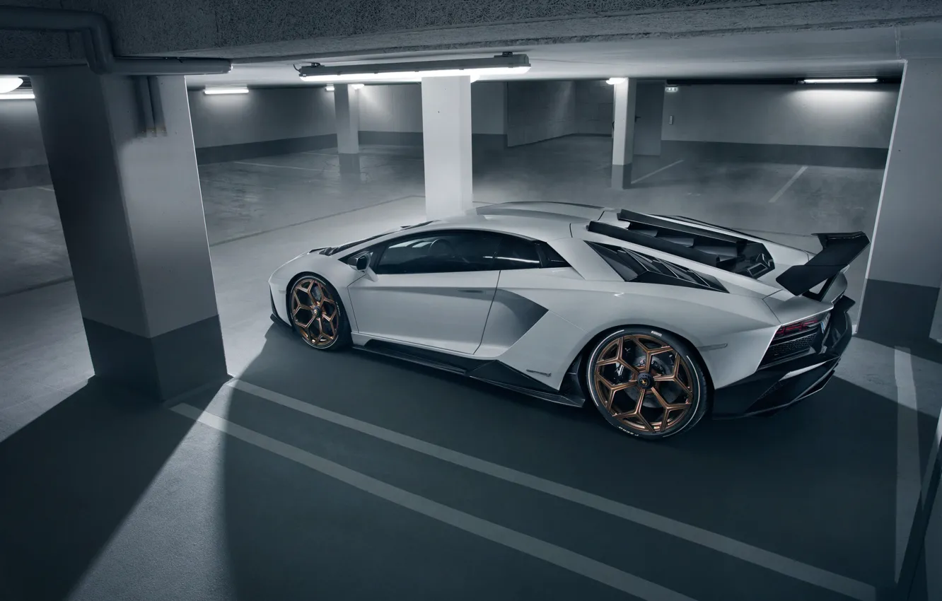 Photo wallpaper Lamborghini, Parking, supercar, side view, 2018, Novitec Torado, Aventador S