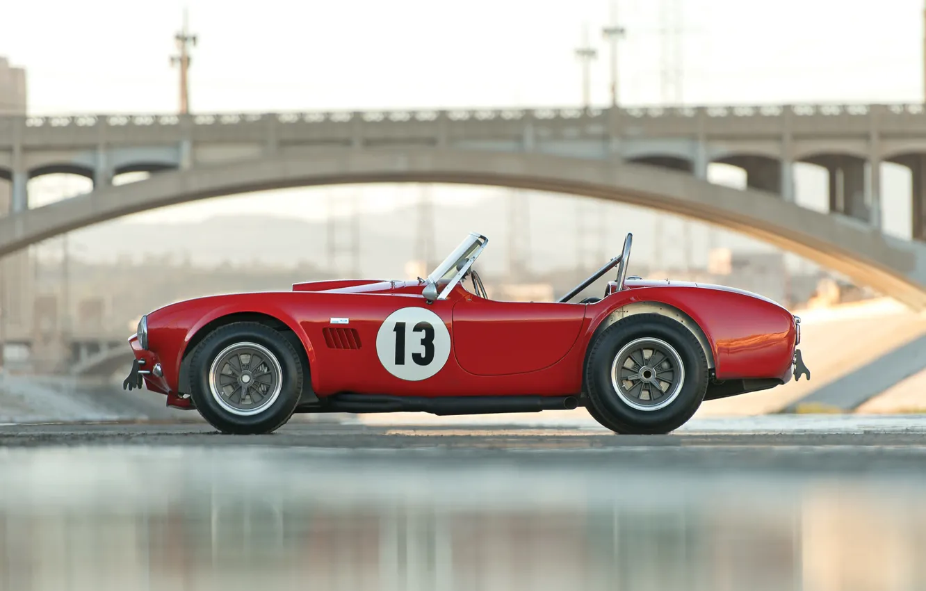 Photo wallpaper Shelby, Red, race, Cobra, 1964, competition, 289