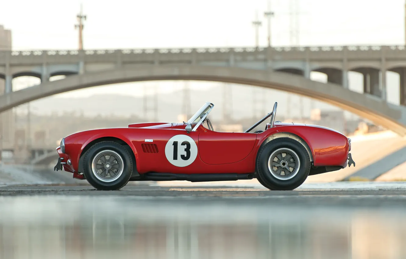 Photo wallpaper Shelby, red, race, Cobra, 1964, Competition, 289
