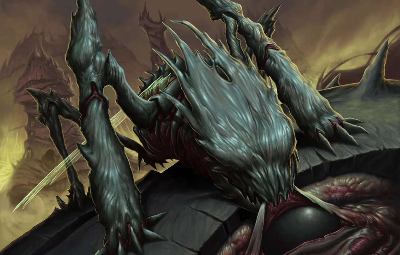 Photo wallpaper legs, flying, death, meat, eating, criature