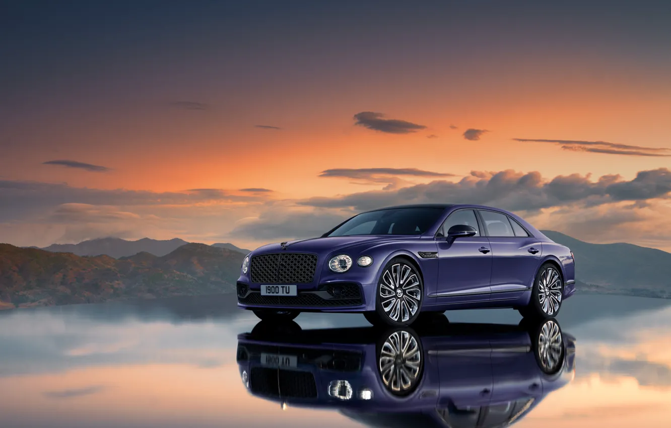 Photo wallpaper Bentley, Flying Spur, 2022, Mulliner Blackline