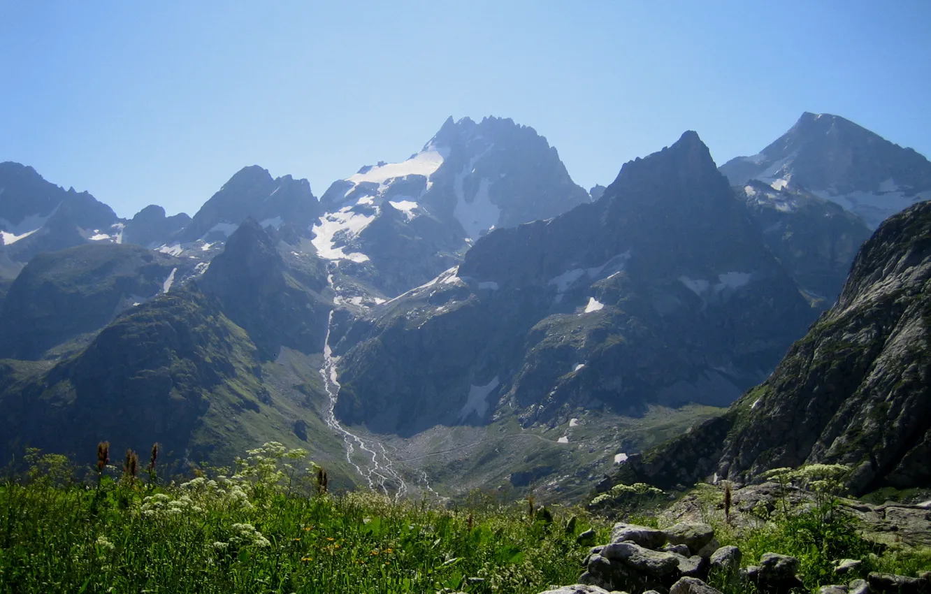 Photo wallpaper the sky, mountains, The Caucasus