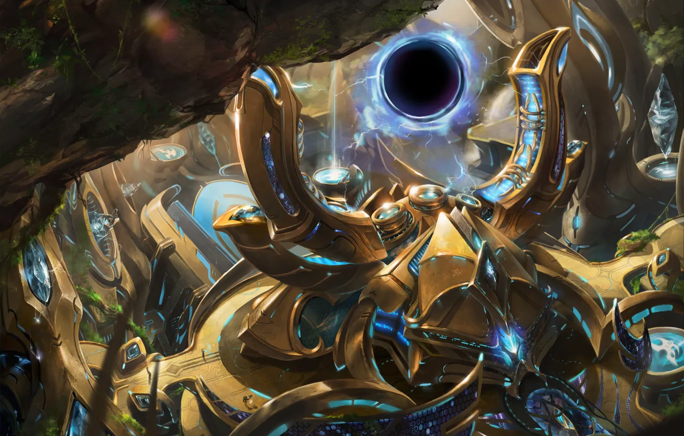 Photo wallpaper the portal, starcraft, the gates, StarCraft, strategy, protoss, call, protos