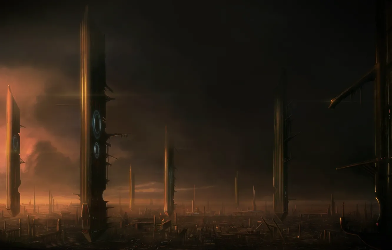 Photo wallpaper the city, future, building, art, blinck