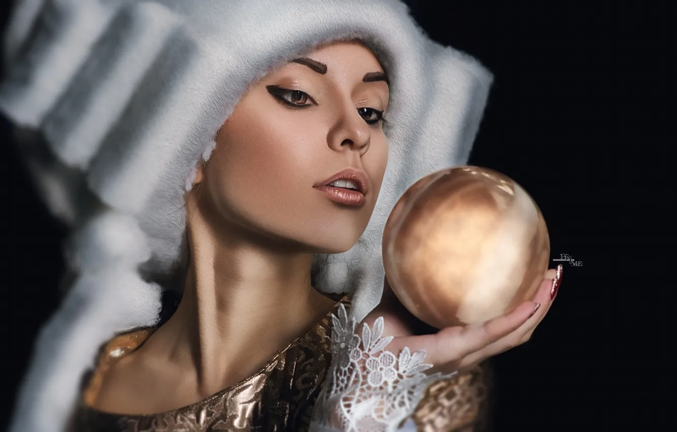 Photo wallpaper balls, lips, beauty, wig, the temptation, photographer, face, Alexander Prime