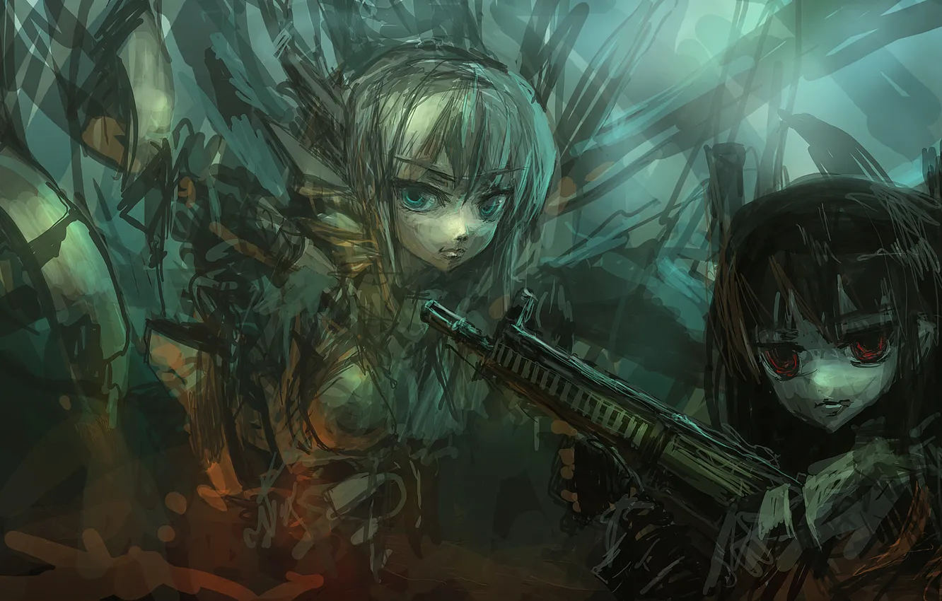 Photo wallpaper weapons, anime, girl
