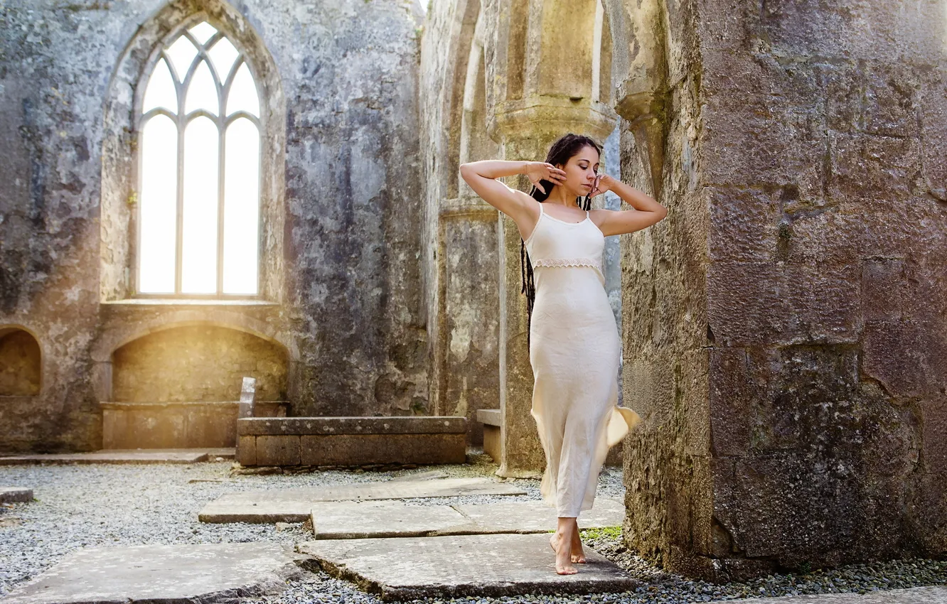 Photo wallpaper girl, pose, background