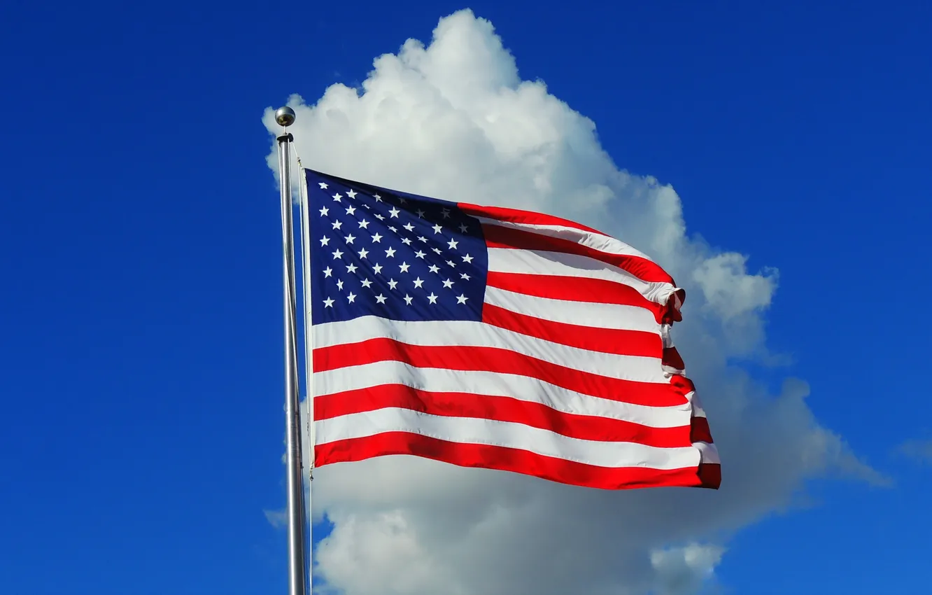 Photo wallpaper the sky, flag, USA