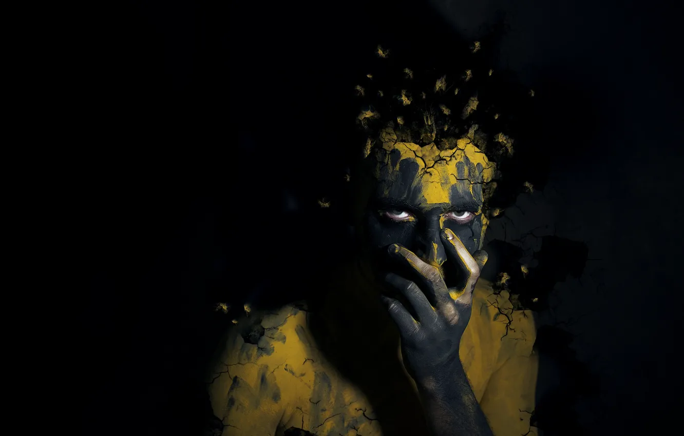 Photo wallpaper look, paint, people