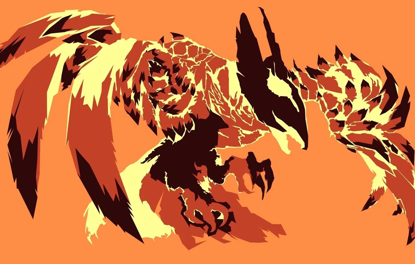 Photo wallpaper bird, art, Phoenix, Phoenix, dota 2