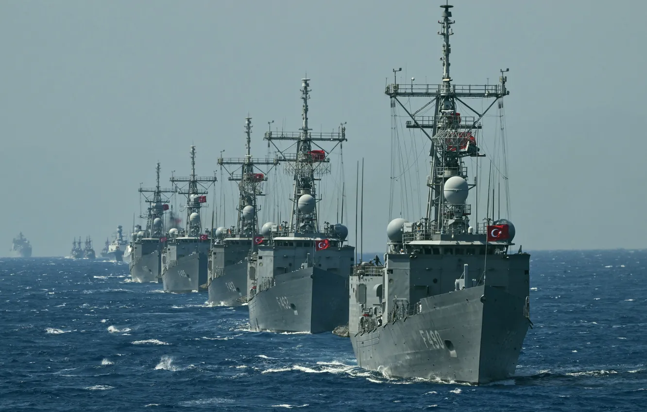 Photo wallpaper ship, exercises, Turkish Navy, 2024