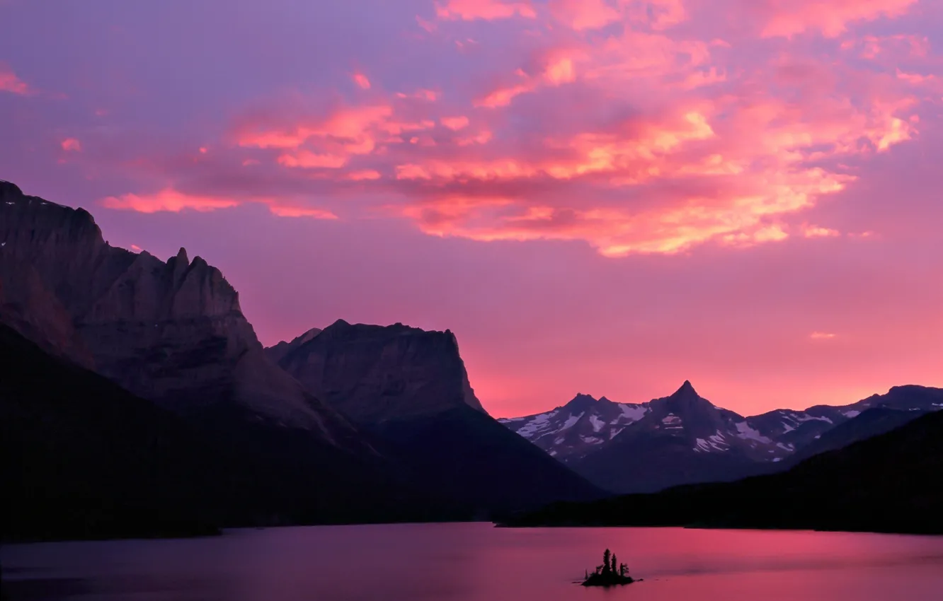 Photo wallpaper the sky, clouds, snow, mountains, nature, rocks, USA, USA
