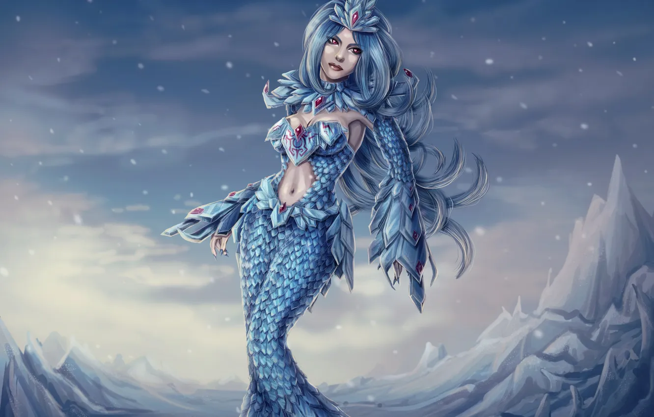 Photo wallpaper cold, girl, people, art, crystals, league of legends, Anivia