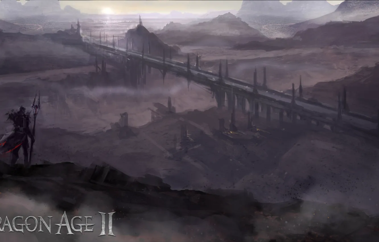 Photo wallpaper bridge, Conceptart, Dragon Age 2, land