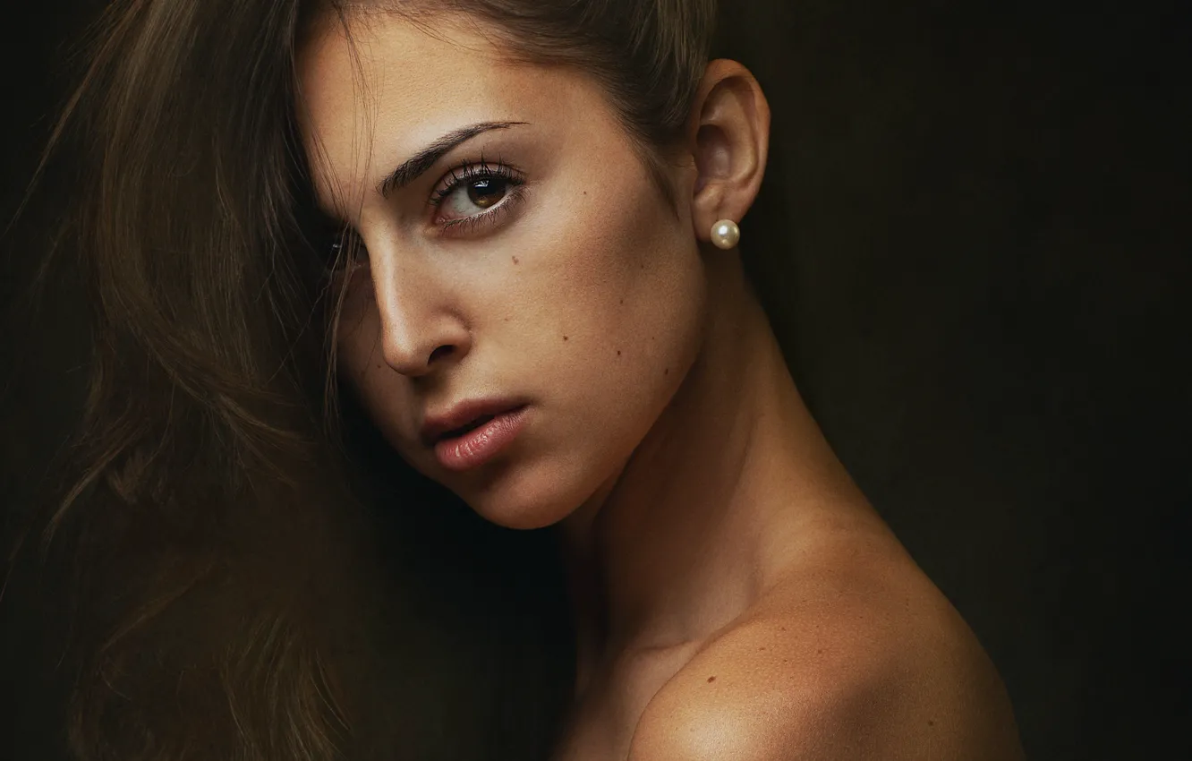 Photo wallpaper girl, brown-eyed, Lashon Rise, artistic portrait