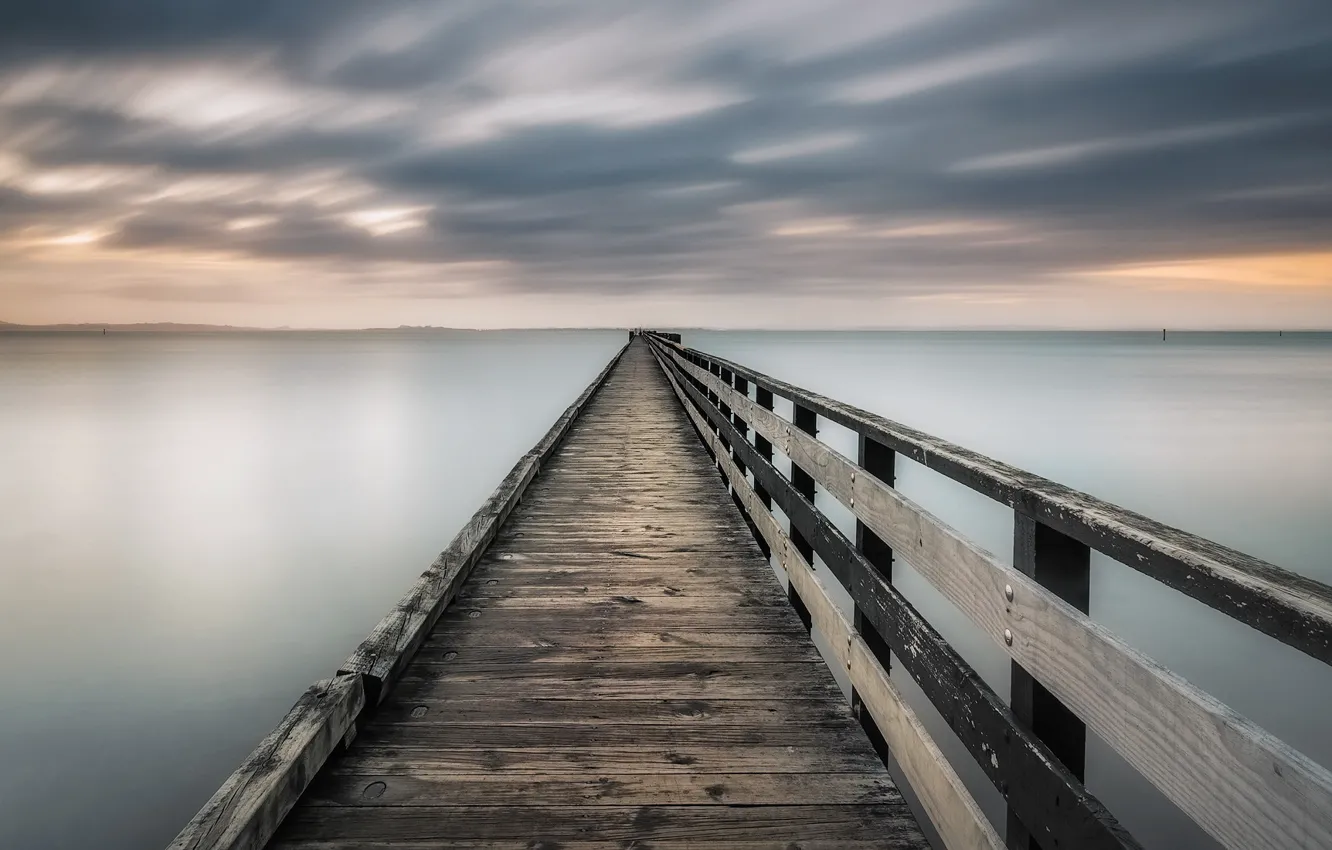 Photo wallpaper sea, the sky, bridge
