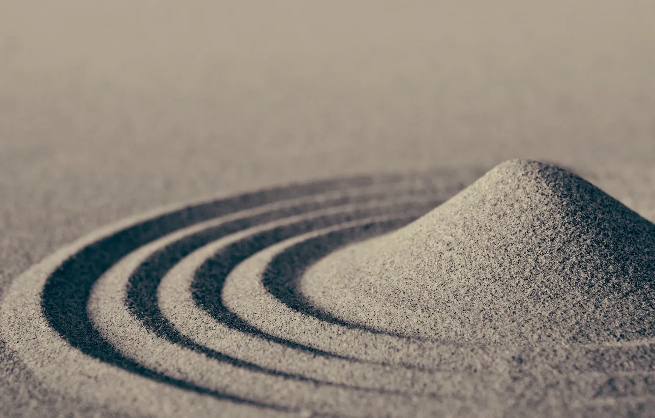 Photo wallpaper sand, wave, macro, circles, sand