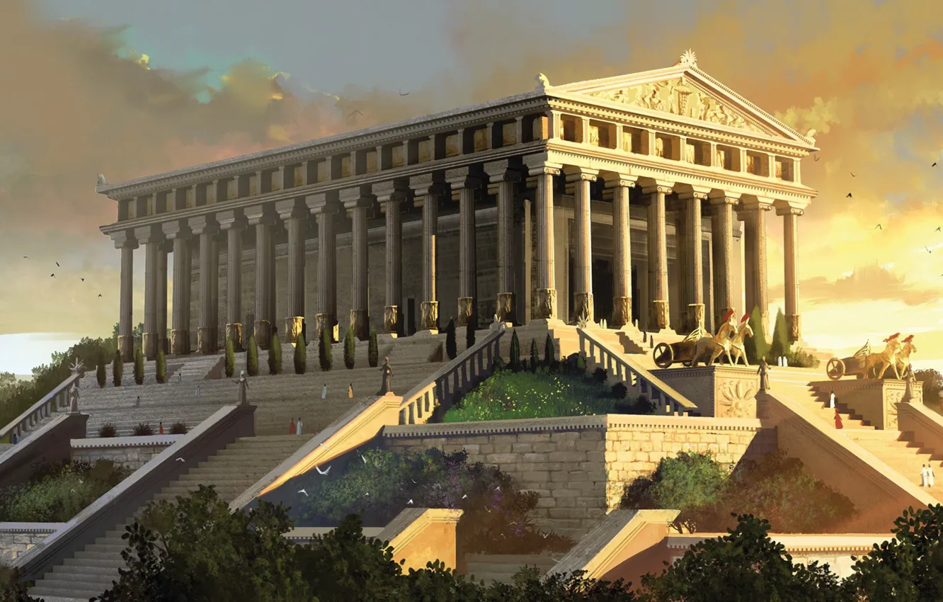 Photo wallpaper art, painting, ancient, Temple of Artemis